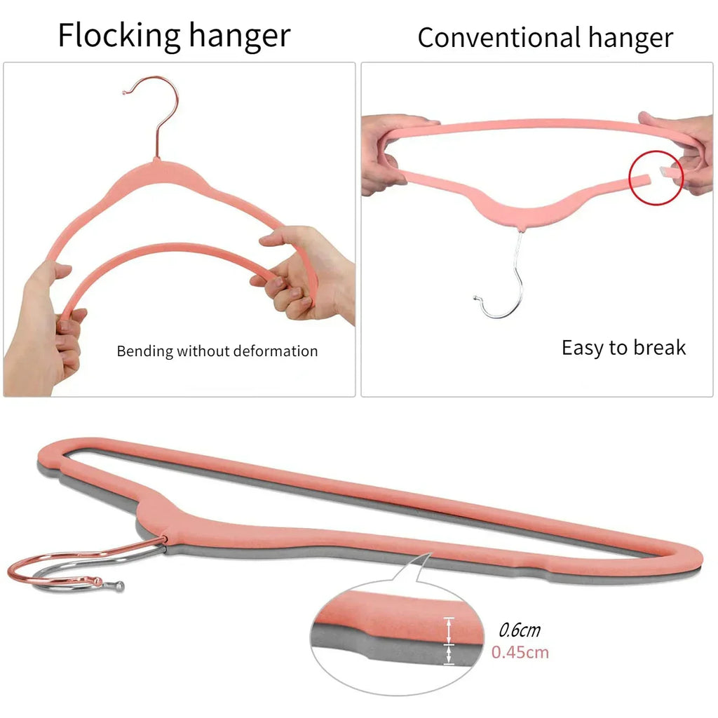 DecorBites™ 45CM Flocking Hanger: Non-Slip Velvet Trousers Rack for Clothing Store