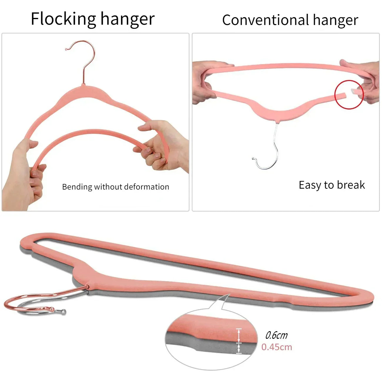 DecorBites™ 45CM Flocking Hanger: Non-Slip Velvet Trousers Rack for Clothing Store