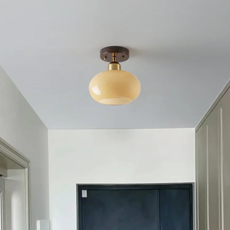 Plafonnier LED DecorBites™ en verre de style japonais, éclairage moderne pour salon