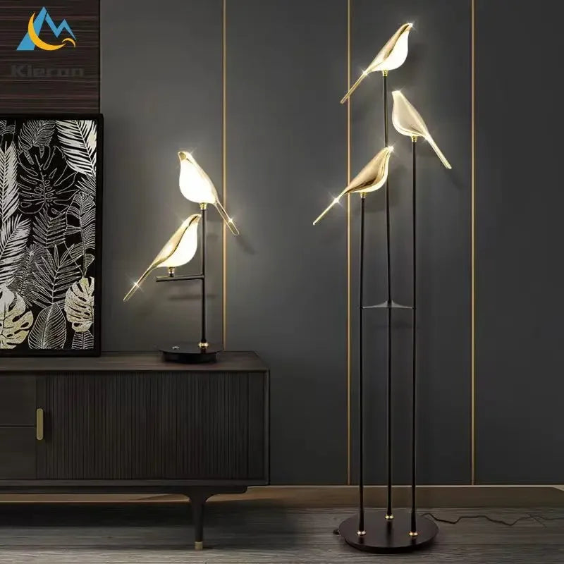 DecorBites™ Crow LED Floor Lamp - Nordic Minimalist Magpie Bird Table Light