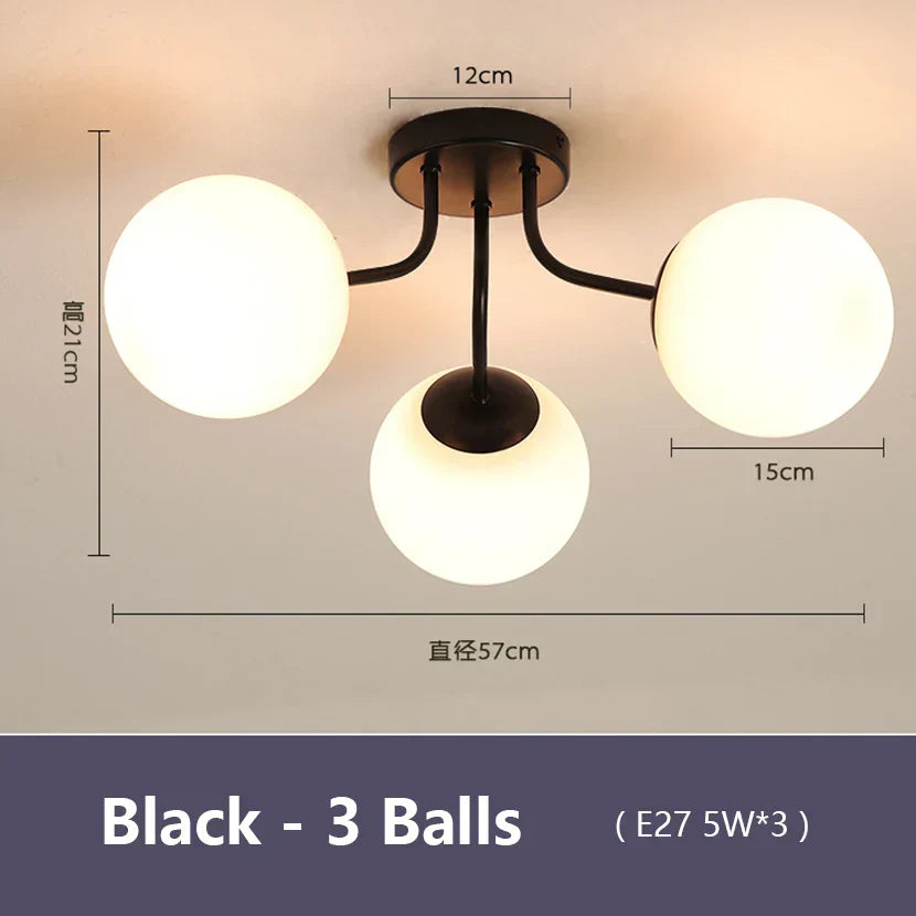 DecorBites™ Glass Bubble LED Ceiling Light for Living Room Kitchen Bedroom