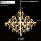 Starry Crystal Firefly Pendant Chandelier in Polished Steel