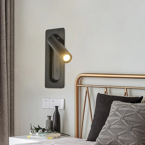 DecorBites™ Adjustable Bedside LED Wall Lamp for Modern Hotel Guest Rooms