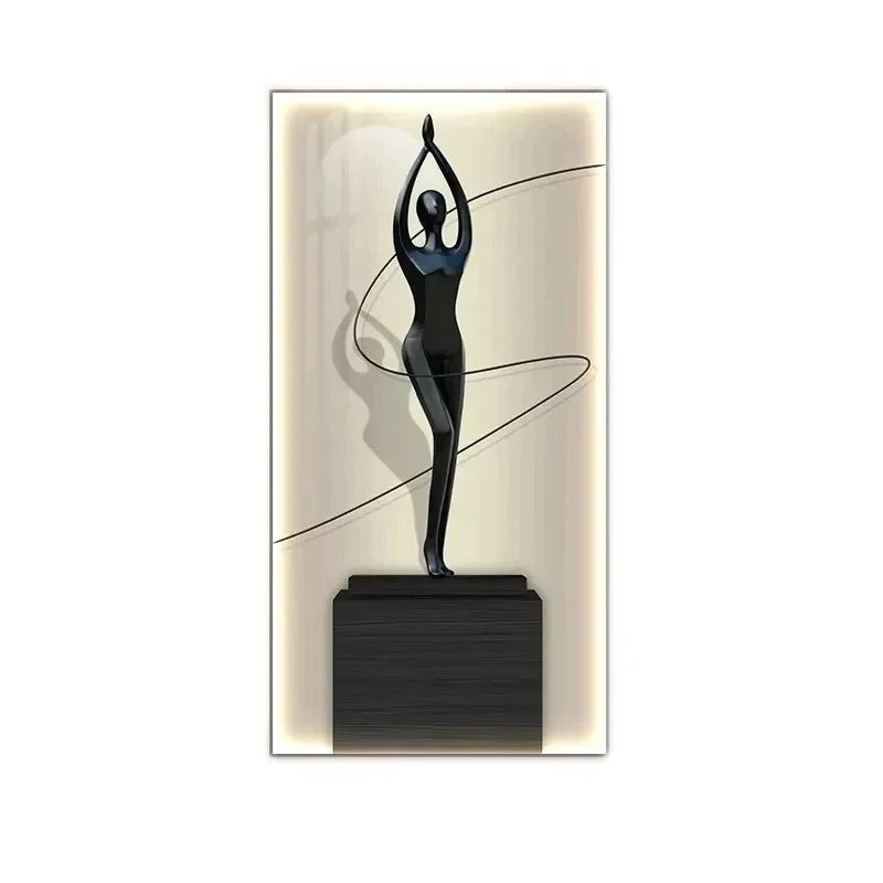Abstract Figure Luminous Canvas Painting Wall Lamps by DecorBites™