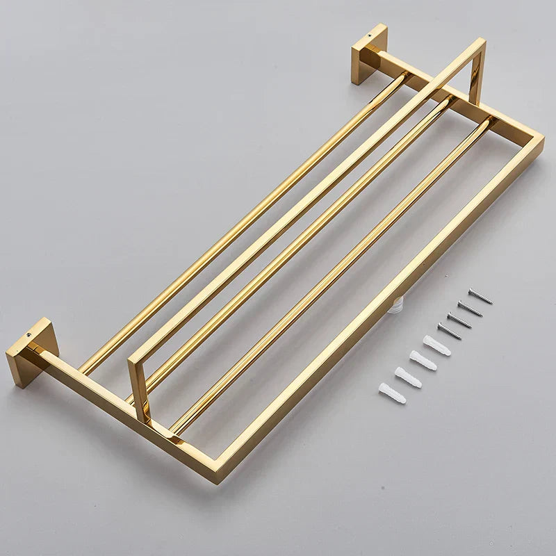 DecorBites™ 304 Stainless Steel Wall Mount Towel Rack Bathroom Accessories