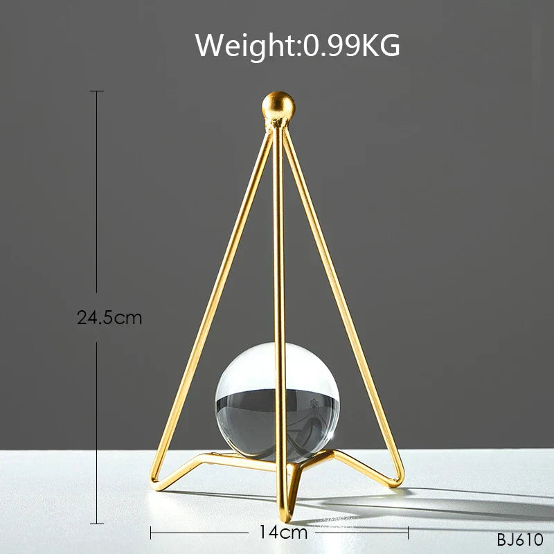 DecorBites™ Crystal Ball Crafts: Nordic Light Luxury Modern Metal Décor for Home and TV Cabinet