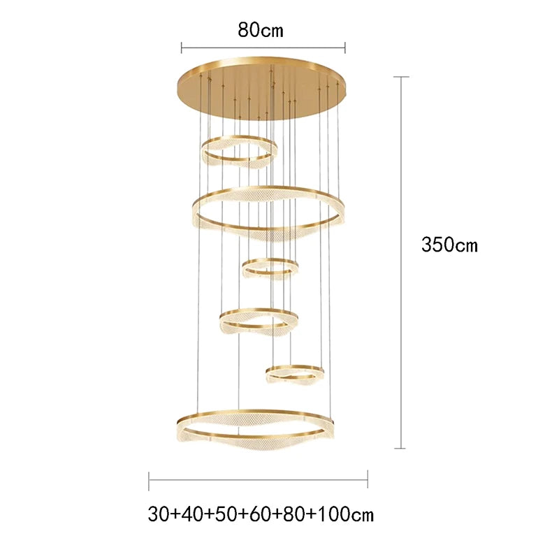 Modern Sculptural Ring Pendant Light Chandelier