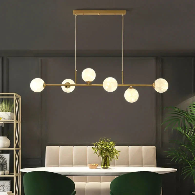 مصباح قلادة LED كروي زجاجي DecorBites™ ثريا عصرية لديكور غرفة المعيشة