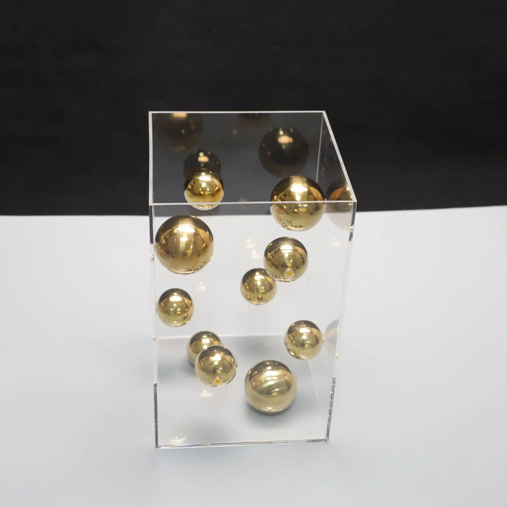 DecorBites™ Abstract Metal Ball Artworks in Transparent Acrylic Container Boxes