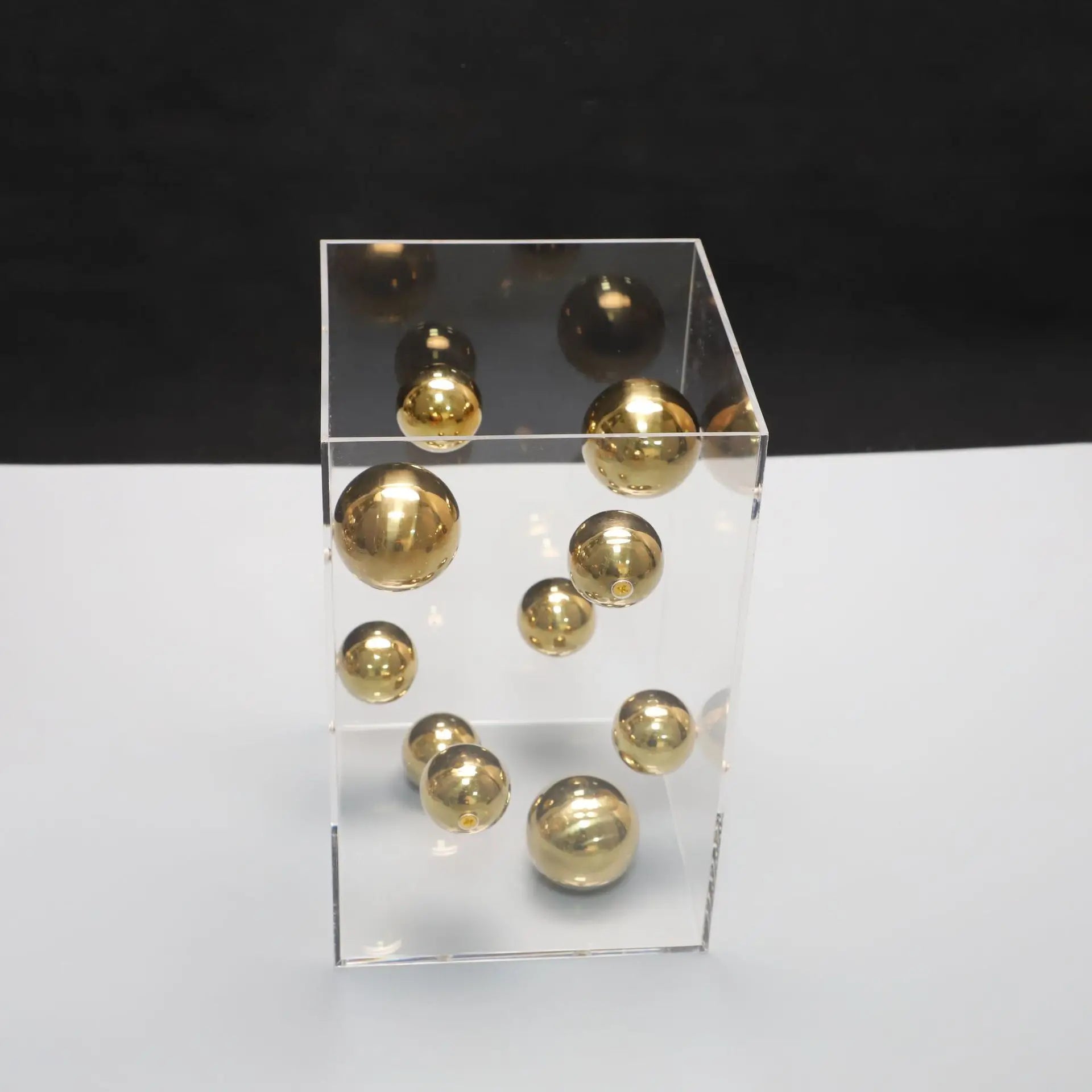 DecorBites™ Abstract Metal Ball Artworks in Transparent Acrylic Container Boxes