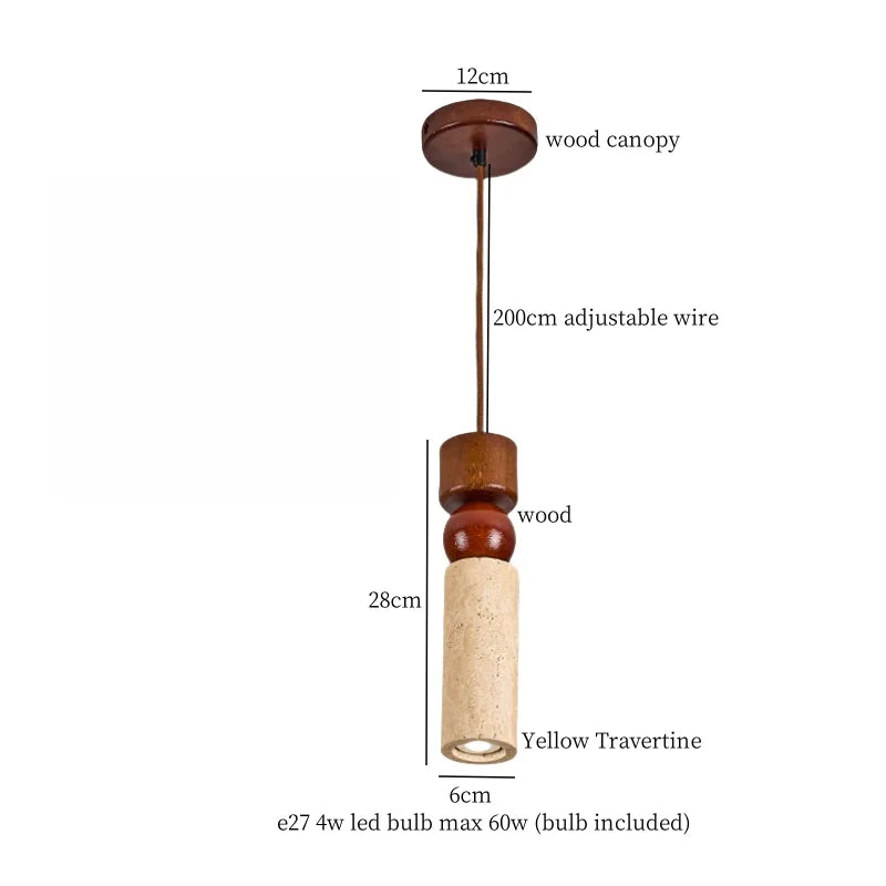 DecorBites™ LED Yellow Travertine Pendant Light Hanglampen for Kitchen Cafe Living Room