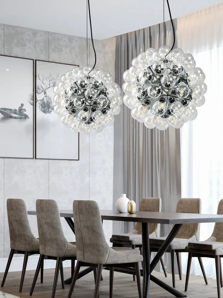 ثريا الهندباء LED G4 زجاجية شفافة DecorBites™ - أجزاء معدنية ذهبية/فضية/سوداء