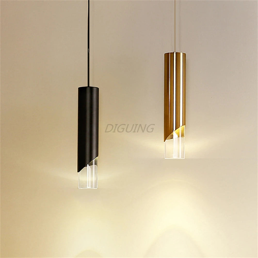 Dimmable Gold and Black Aluminum LED Pendant Light