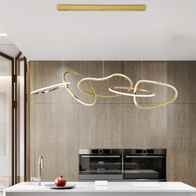 DecorBites™ ثريا سقف دائرية ذهبية بإضاءة LED: فخامة عصرية للمقهى، الفندق، غرفة النوم والمطعم