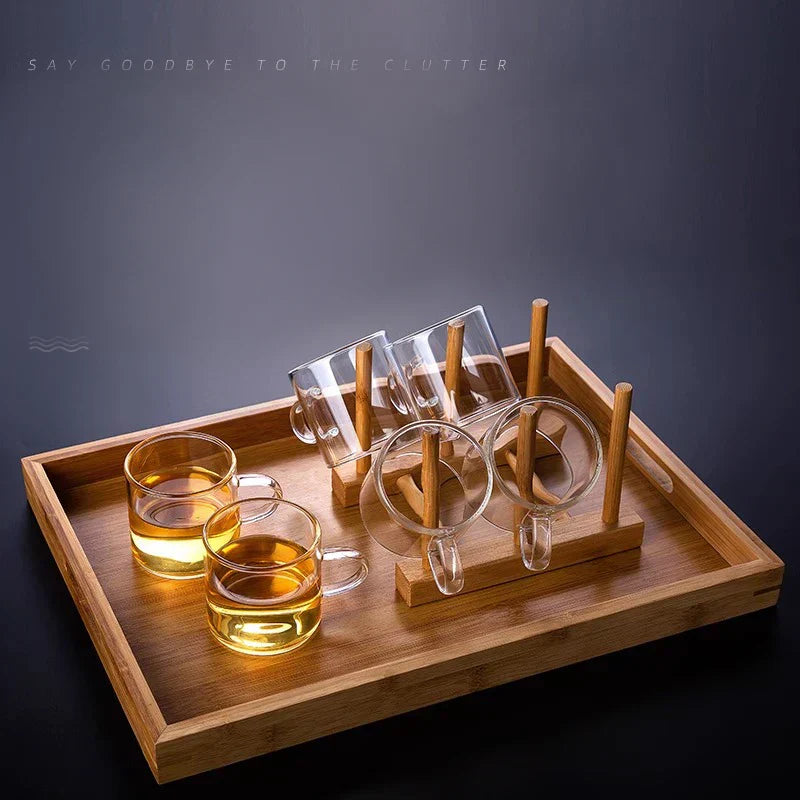DecorBites™ Glass Handle Coffee Cup Set, Cold & Low Temp Resistant, Transparent Tea Cups