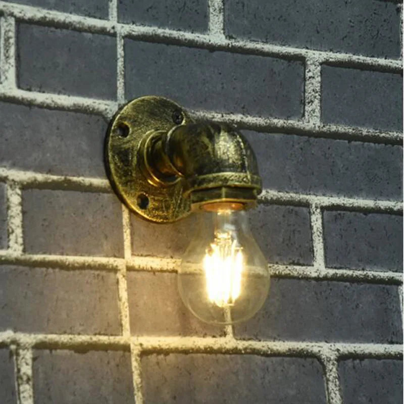 DecorBites™ Industrial Iron Pipe Wall Sconce for Bedroom, Cafe, and Restaurant