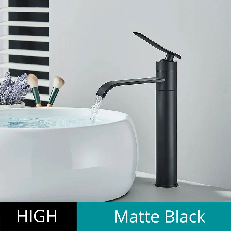 DecorBites™ Basin Faucet: Hot Cold Water Mixer Tap for Bathroom Vessel Washbasin