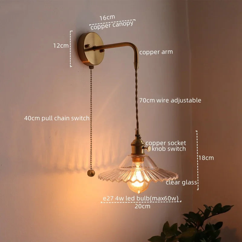 DecorBites™ LED Wall Lamps: Nordic Modern Style for Bedroom, Bathroom, Restaurant with Pull Chain Switch