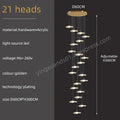 DecorBites™ Gold Acrylic Chandeliers LED Pendant Lamp Modern Staircase Living Room Lighting