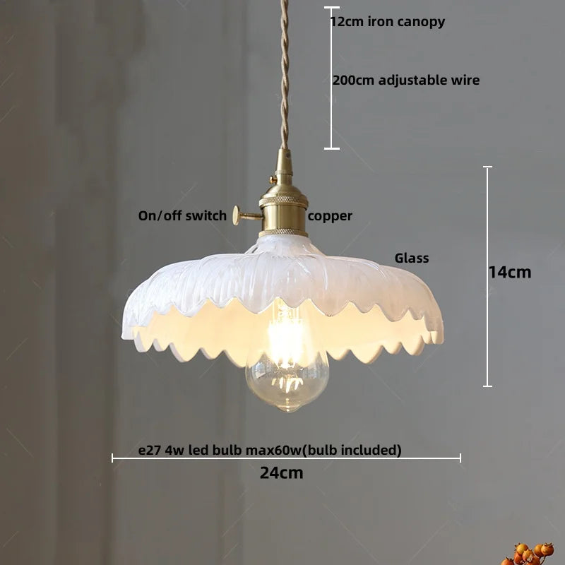 DecorBites™ Amber Glass LED Hanging Lamp - Adjustable Nordic Stair Pendant Light