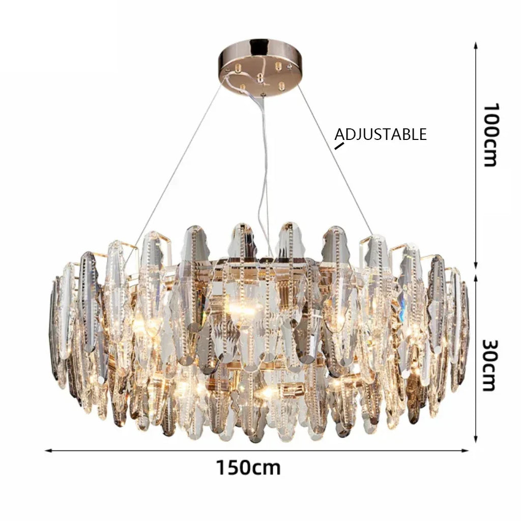 Lustre LED Leaf DecorBites™ : Éclairage de décoration moderne pour salon et escalier tournant duplex