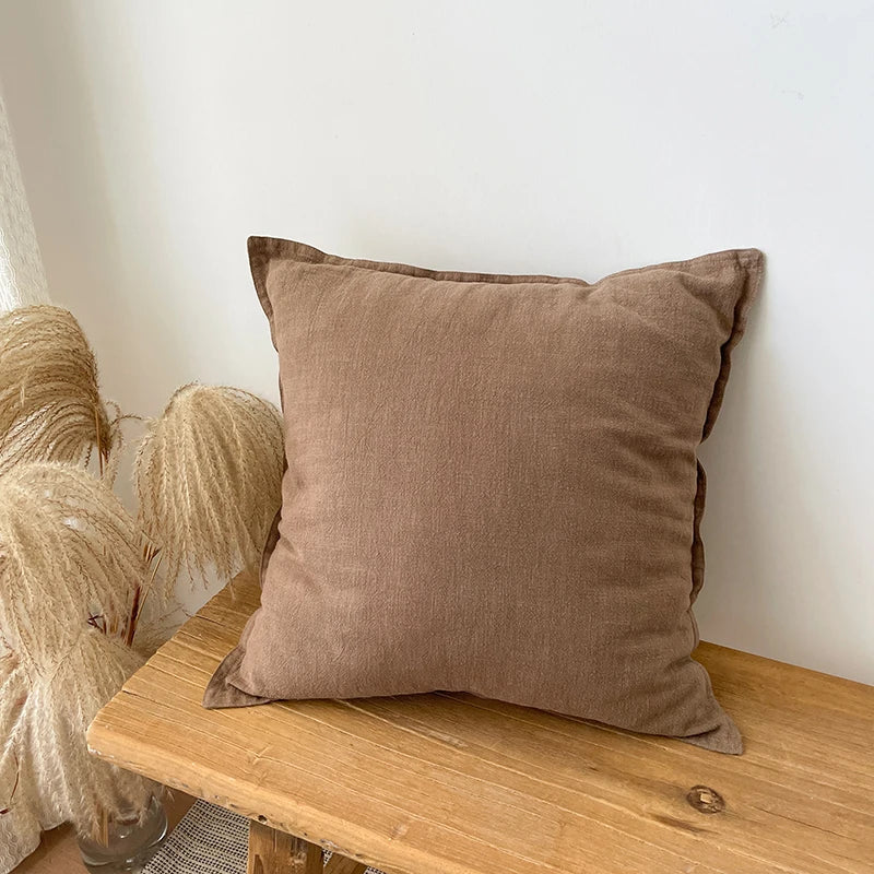 DecorBites™ Linen Fringed Pillow Cover for Home Bed Sofa Decoration