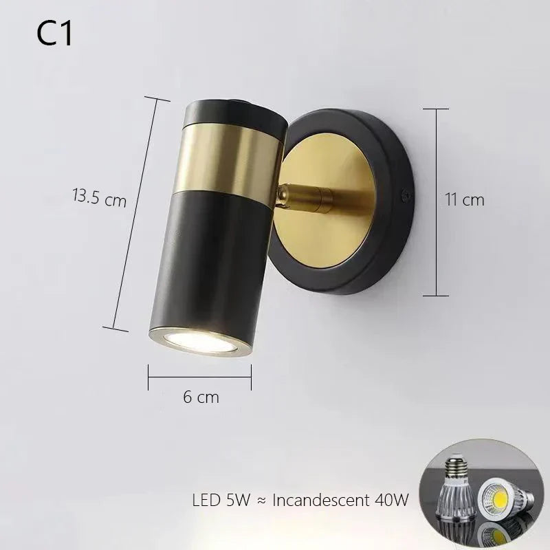 DecorBites™ Adjustable Nordic LED Wall Lamp for Bedroom, Modern Minimalist Rotating Light