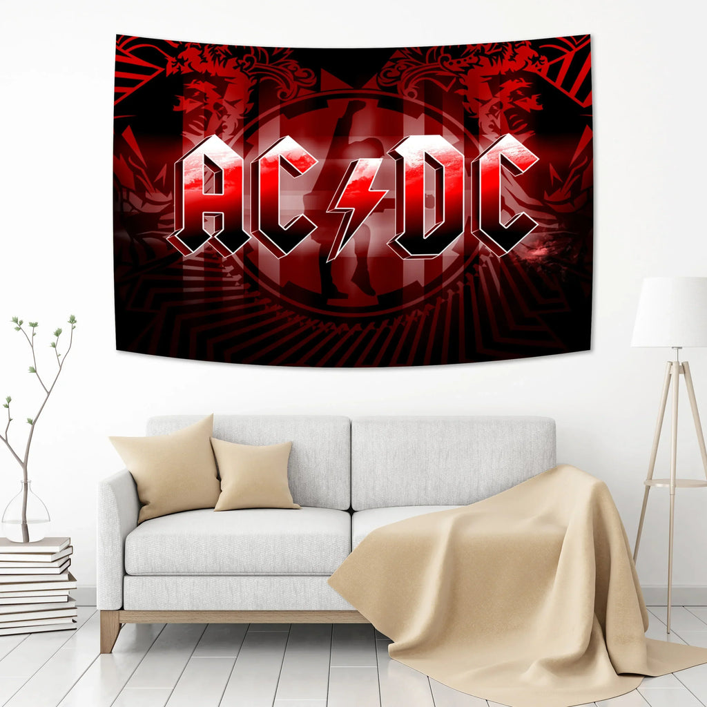 ديكور منزلي بلمسة جمالية مع نسيج حائط فرقة AC/DC من DecorBites™