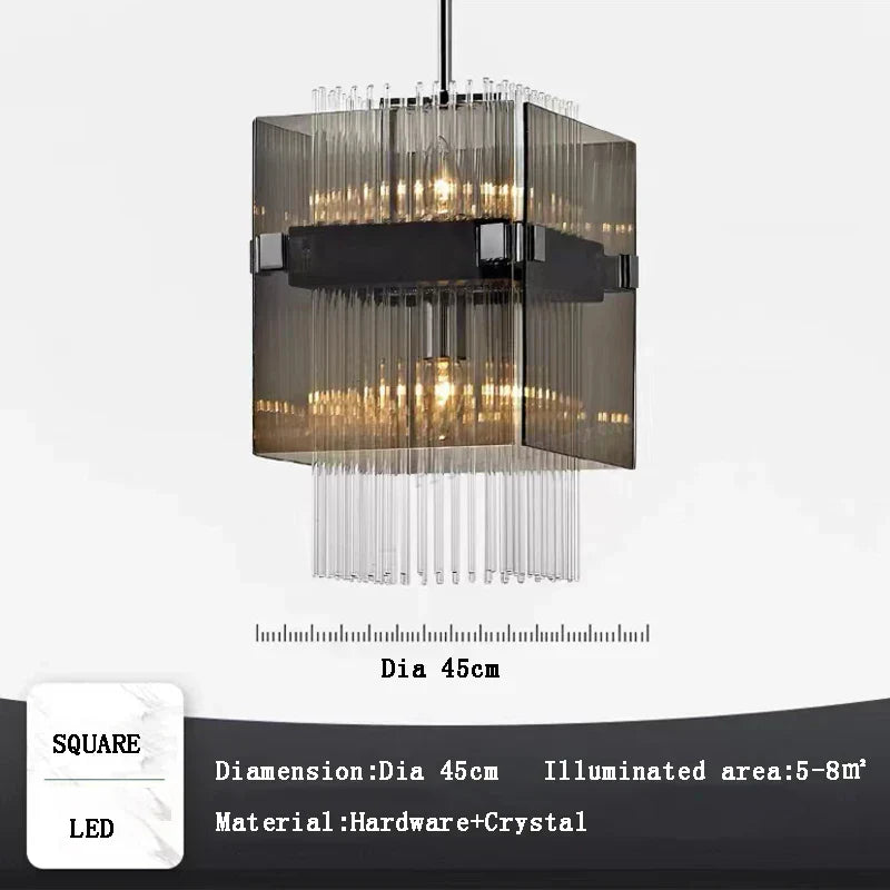DecorBites™ Crystal Glass Pendant Chandelier for Luxe Dining Room Decor