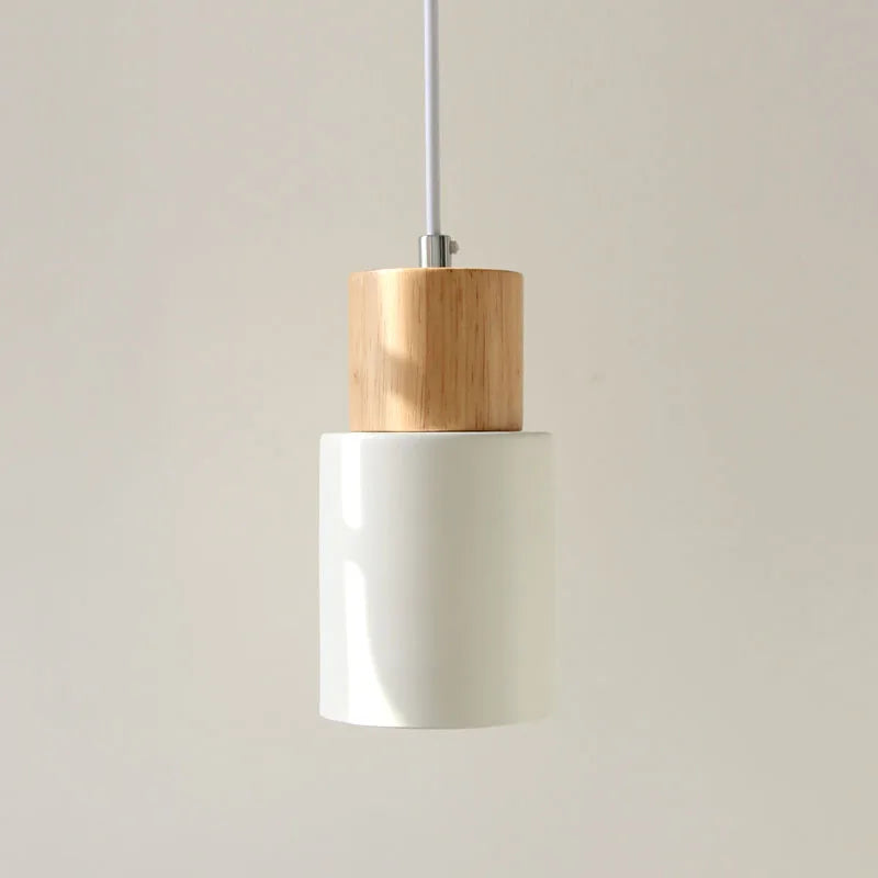 Minimalist Nordic Wood and Metal Single Pendant Light