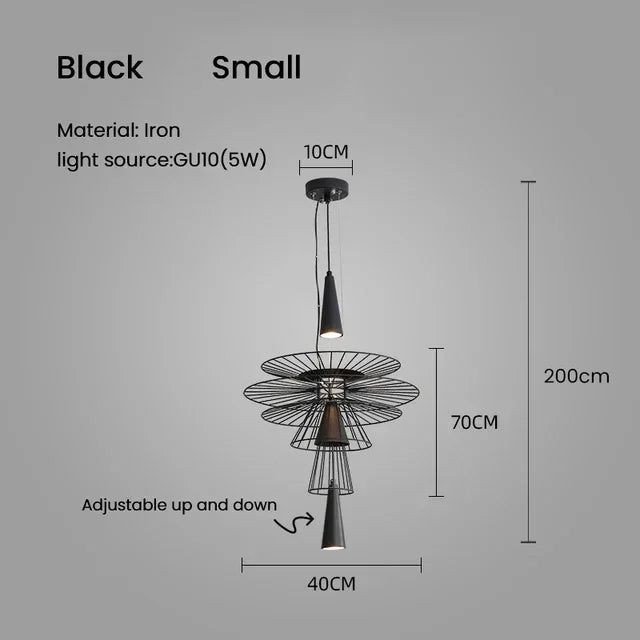 DecorBites™ Iron Art Dinning Room Pendant Light in Black/Gold - Modern Nordic LED Fixture