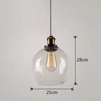 Retro Industrial Gray Glass Pendant Light
