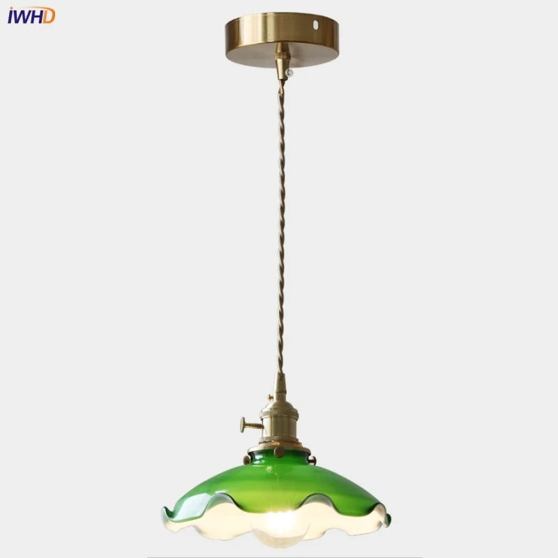 مصباح معلق DecorBites™ LED زجاجي أخضر قابل للتعديل - إضاءة معلقة عصرية على الطراز الاسكندنافي