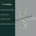 ثريا DecorBites™ Gold Branch LED لفيلا دوبلكس ودرج - إضاءة داخلية عصرية