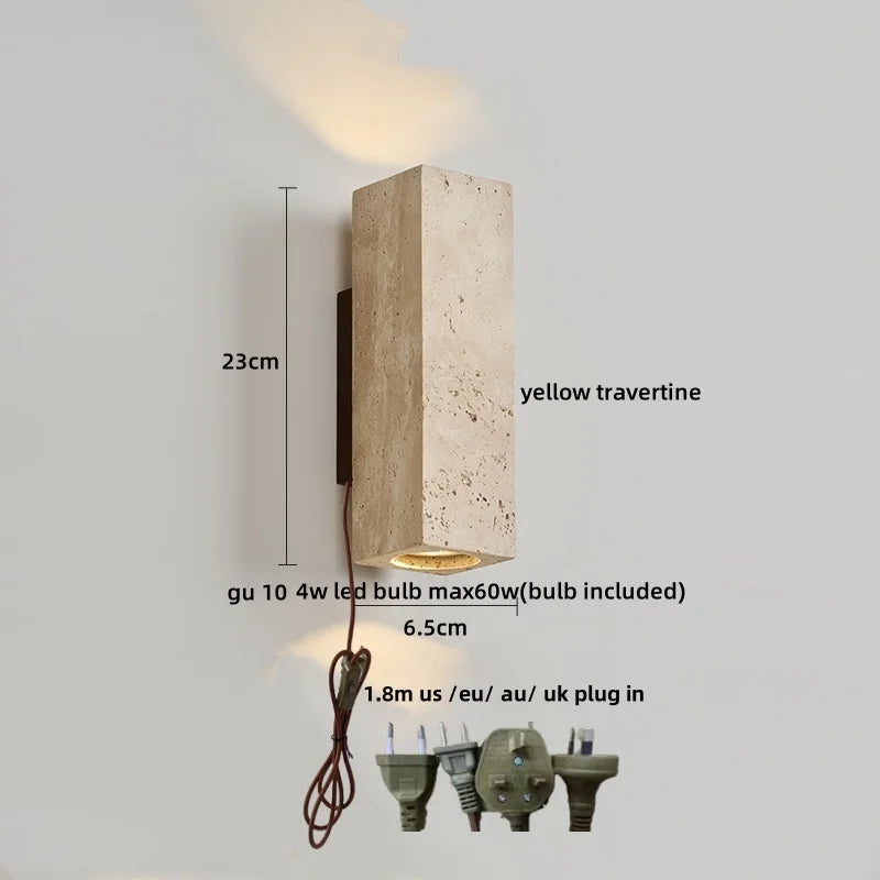 DecorBites™ LED Wall Sconce Modern Nordic Wood Canopy Terrazzo Bathroom Mirror Light