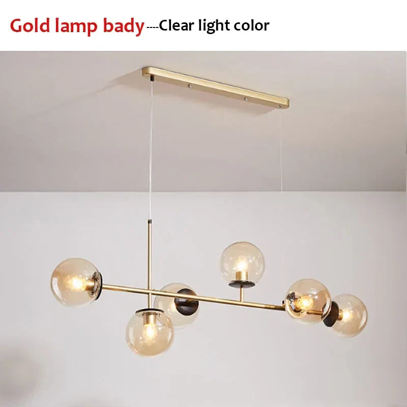 مصباح قلادة LED كروي زجاجي DecorBites™ ثريا عصرية لديكور غرفة المعيشة