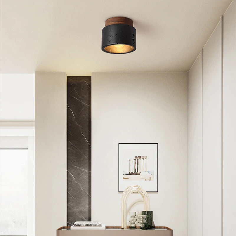 Wabi-Sabi Black Stone Pendant Light