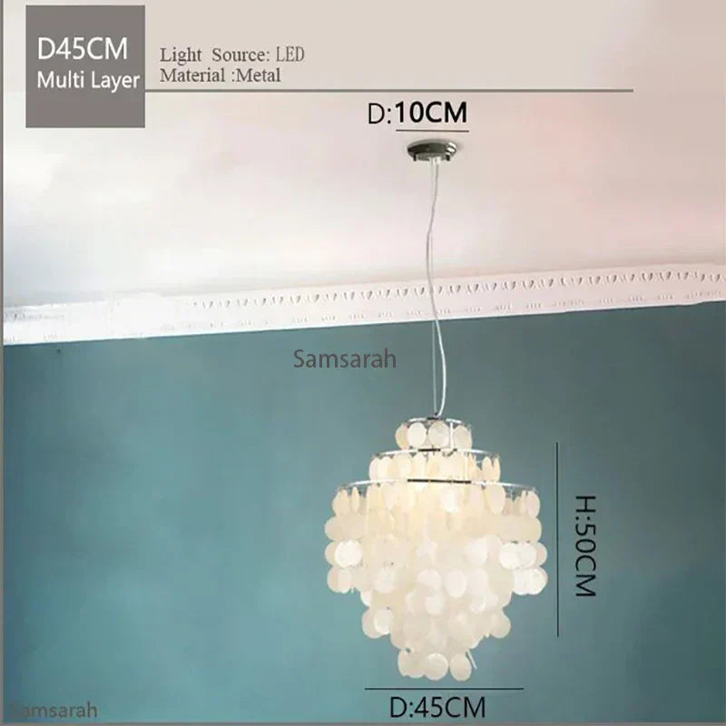 ثريا بمصباح معدني من الكروم الذهبي من ™DecorBites للمطاعم وغرف المعيشة وقاعات الفنادق