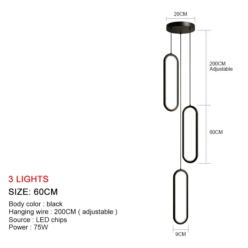 ثريا LED من DecorBites™: مصابيح متدلية حديثة لغرفة المعيشة وغرفة الطعام لديكور المنزل