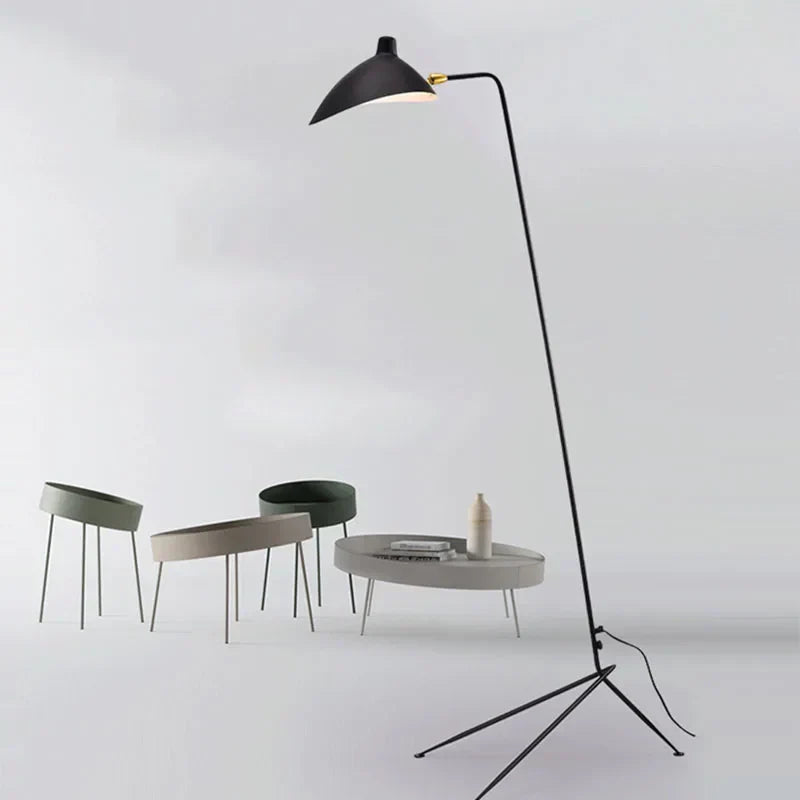 DecorBites™ Black Metal Floor Lamp, Rotatable Lampshade for Parlor Bedroom Reading Lighting.