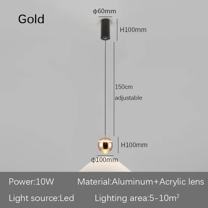 DecorBites™ LED Bedside Pendant Light for Minimalist Home Decor
