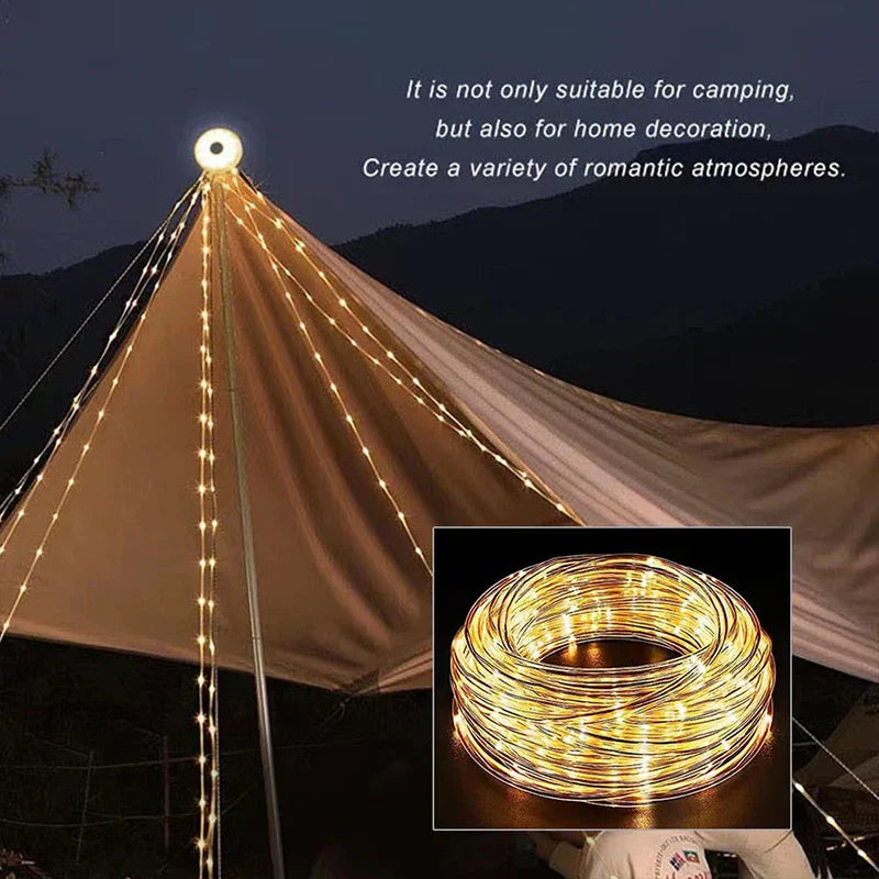شريط إضاءة التخييم DecorBites™ LED بطول 8 متر مقاوم للماء مصباح تزيين الحديقة الخارجية