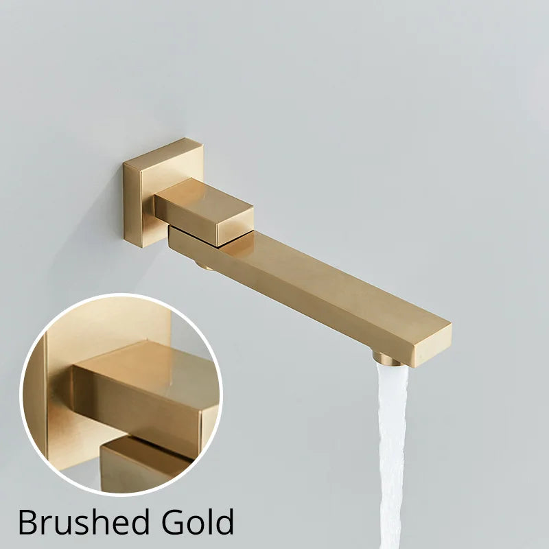 DecorBites™ Gold Thermostatic Rainfall Shower Faucet Mixer Set for Bathroom with Ceiling Wall Mount
