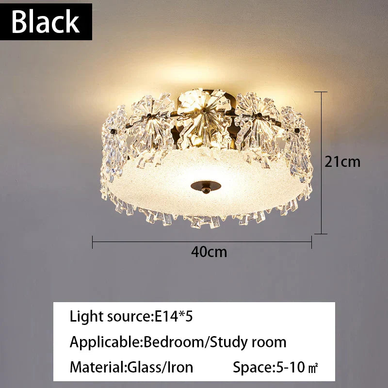 DecorBites™ Crystal Glass Maple Leaf Ceiling Chandelier for Modern Luxury Minimalist Living Room