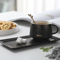 250ml DecorBites™ Ceramic Coffee Cup Set with Tray, Spoon - European Style Porcelain Mugs