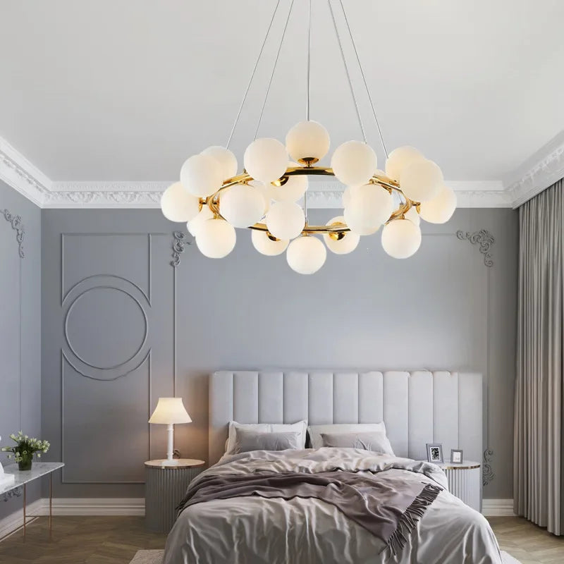DecorBites™ Glass Ball LED Chandelier Pendant for Living Dining Room