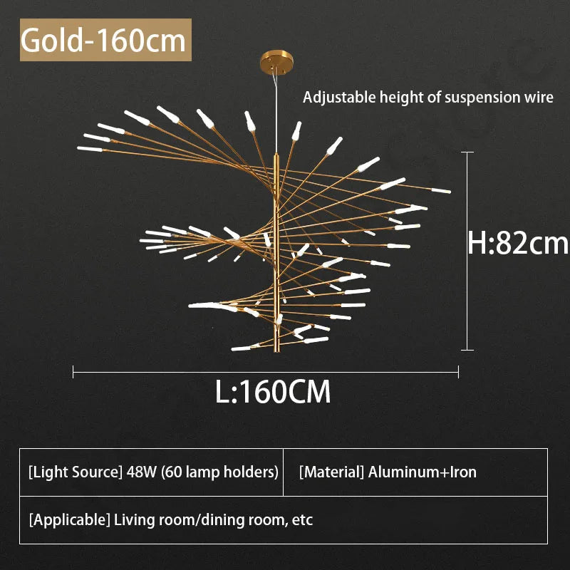 مصباح قلادة سقف الألعاب النارية LED من DecorBites™ - ديكور غرفة فاخر وعصري قابل للتعتيم