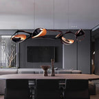Modern Crystal Linear Pendant Light in Painted Iron