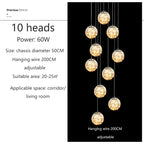 Gypsophila Glass Bubble Staircase Pendant Chandelier