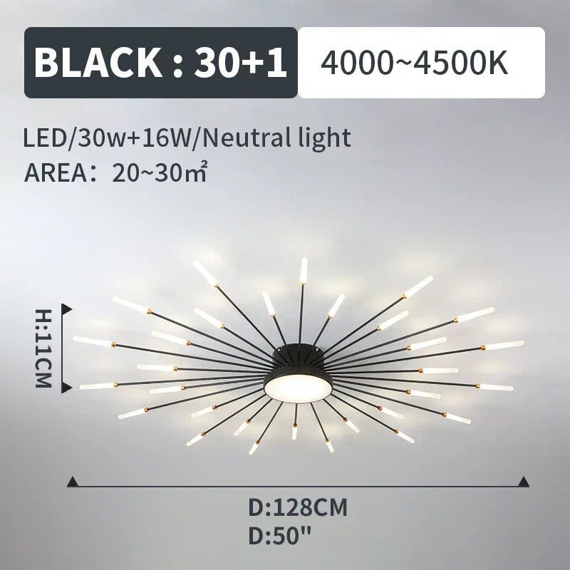 مصابيح DecorBites™ LED Fireworks المتدلية - إضاءة ثريا عصرية لغرفة المعيشة وغرفة النوم